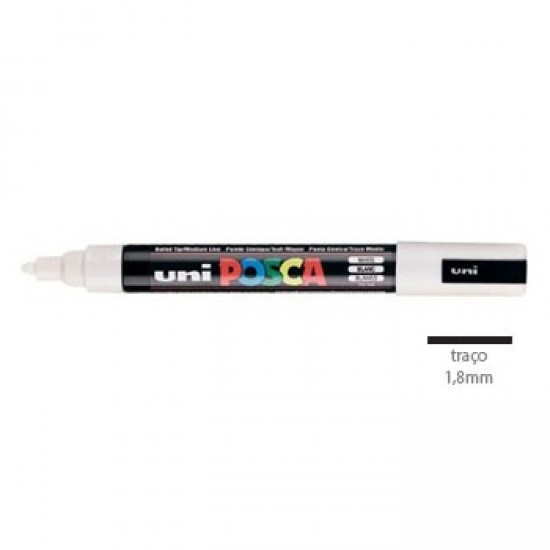 Marcador Uniball Posca PC5M 1,8mm Branco -1un