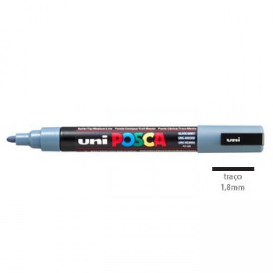 Marcador Uniball Posca PC5M 1,8mm Cinza Slate -1un