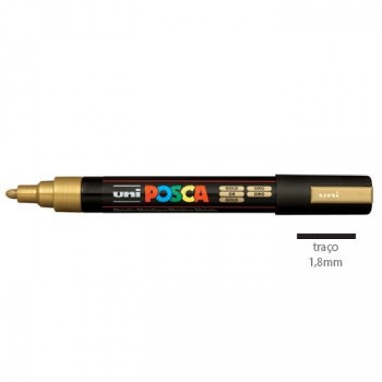 Marcador Uniball Posca PC5M 1,8mm Ouro -1un