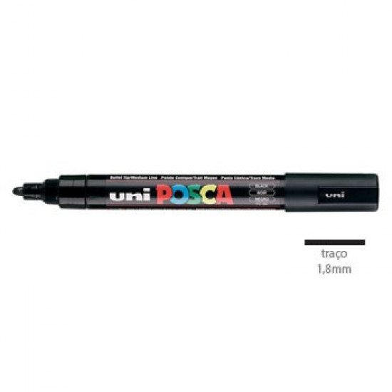 Marcador Uniball Posca PC5M 1,8mm Preto -1un