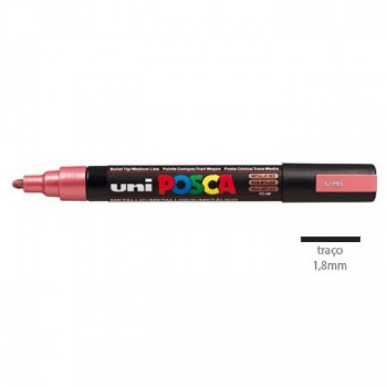 Marcador Uniball Posca PC5M 1,8mm Vermelho Metalico-1un