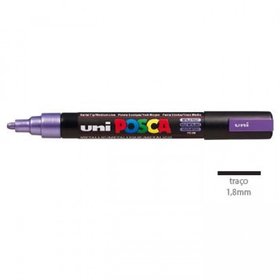 Marcador Uniball Posca PC5M 1,8mm Violeta Metalico-1un