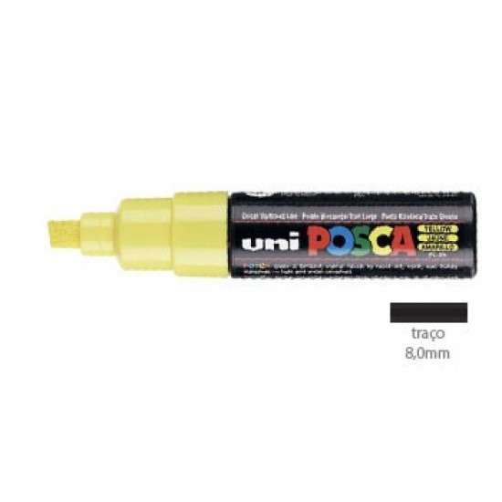 Marcador Uniball Posca PC8K 8,0mm Amarelo -1un