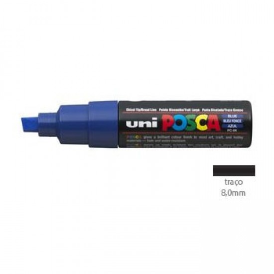 Marcador Uniball Posca PC8K 8,0mm Azul -1un