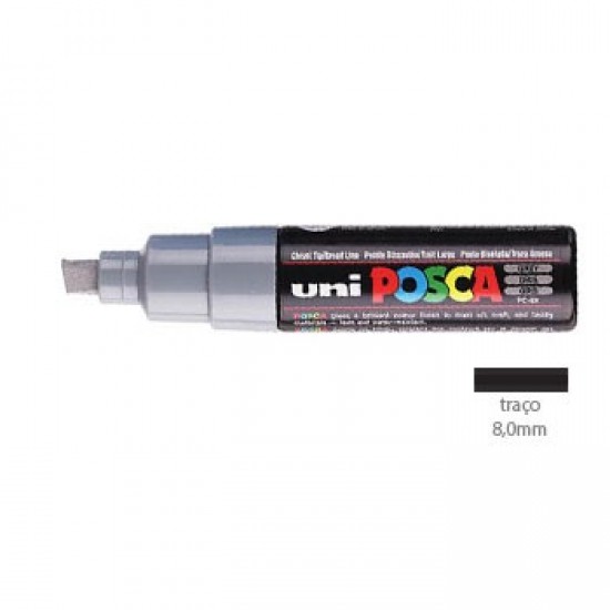 Marcador Uniball Posca PC8K 8,0mm Cinza -1un