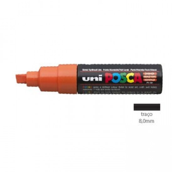 Marcador Uniball Posca PC8K 8,0mm Laranja -1un