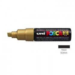 Marcador Uniball Posca PC8K 8,0mm Ouro -1un