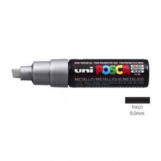 Marcador Uniball Posca PC8K 8,0mm Prata -1un