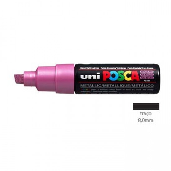 Marcador Uniball Posca PC8K 8,0mm Rosa Metalico -1un