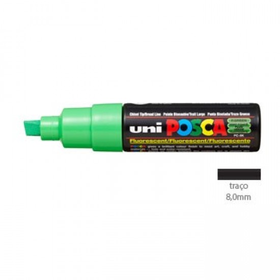 Marcador Uniball Posca PC8K 8,0mm Verde Fluorescente -1un