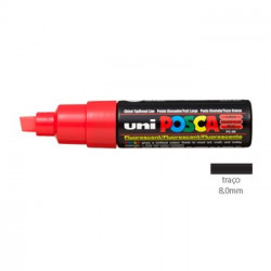 Marcador Uniball Posca PC8K 8,0mm Vermelho Fluorescente -1un