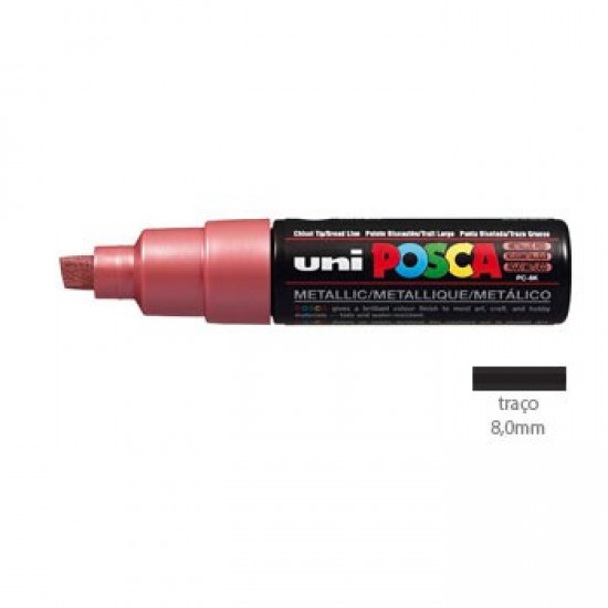 Marcador Uniball Posca PC8K 8,0mm Vermelho Metalico -1un