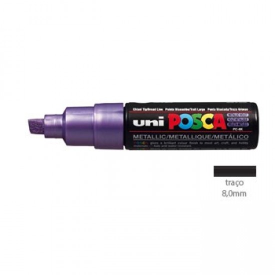 Marcador Uniball Posca PC8K 8,0mm Violeta Metalico -1un