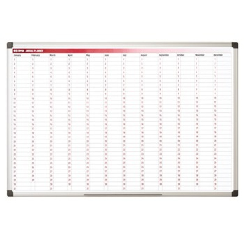 Quadro Branco 60x90cm Magnetico c/Plano Anual