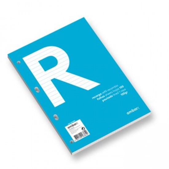 Recarga Papel Ambar School A4 Pautado 100gr 100Fls
