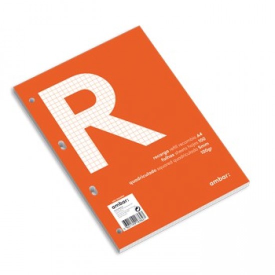 Recarga Papel Ambar School A4 Quadri 100gr 100Fls