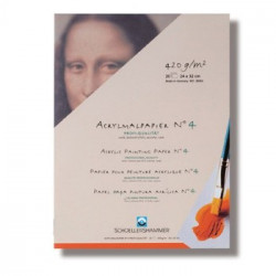 Bloco Papel Pintura Acrilica 17x24cm 420gr 20Folhas