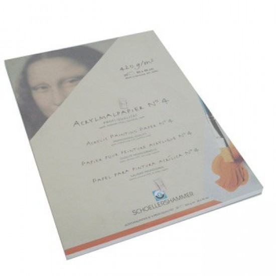 Bloco Papel Pintura Acrilica 30x40cm 420gr 20Folhas