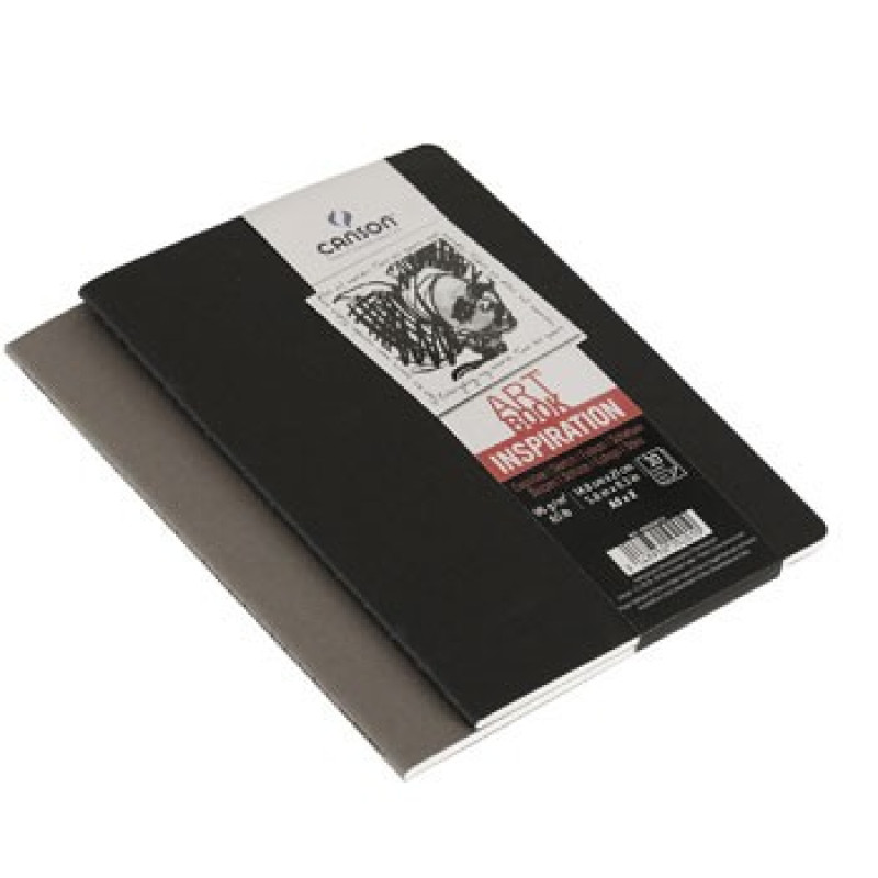 Caderno Canson Inspir.Fino A4 96gr 36F 2un. preto e cinza