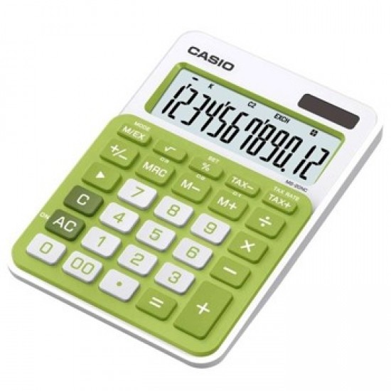 Calculadora de Secretaria Casio MS20NC Verde 12 Digitos