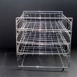 Tabuleiro Arame Cromado com 3 Gavetas