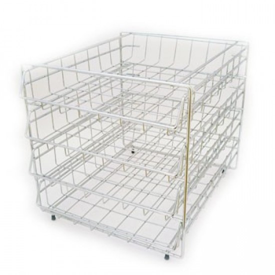 Tabuleiro Arame Cromado com 4 Gavetas