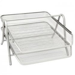 Tabuleiro em rede metalica Prata com 2 Gavetas