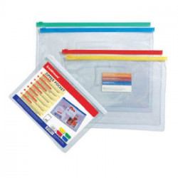 Bolsa (Cheque Size) flex&iacute;vel com fecho de correr 1un