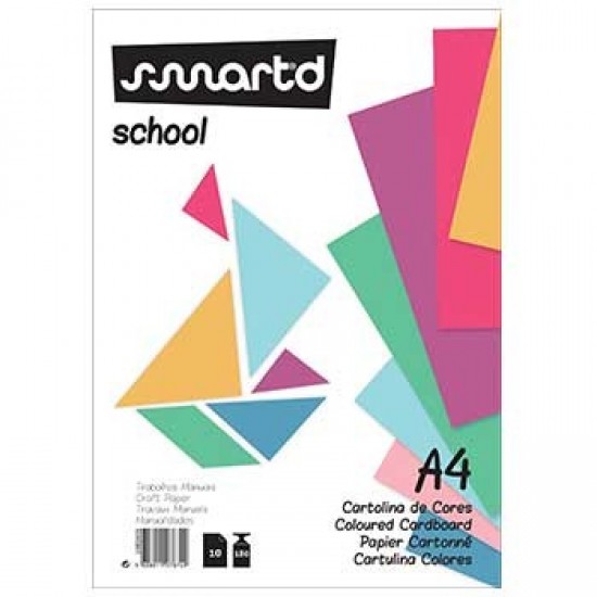 Bloco Cartolina A4 180gr 10 Folhas Cores Sortidas