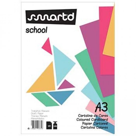 Bloco Cartolina A3 180gr 10 Folhas Cores Sortidas