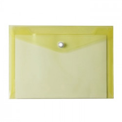 Bolsa Porta Documentos A5 com 1 Botao Transparente Amarelo