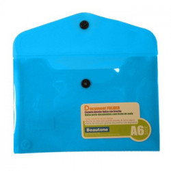 Bolsa Porta Documentos A6 com 1 Botao Transparente Azul