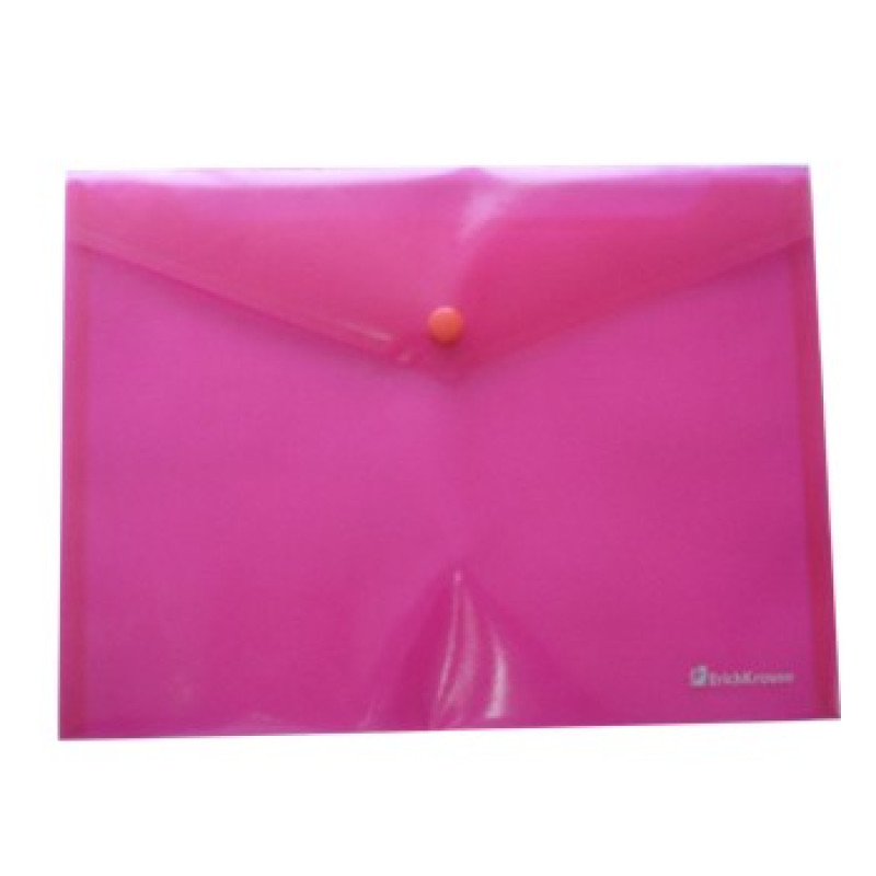 Bolsa Porta Documentos A6 com 1 Botao Transparente Vermelho