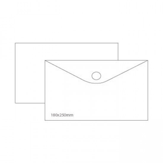 Envelopes plastico 180x250mm transparentes fecho velcro
