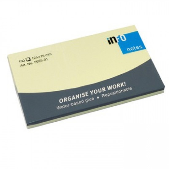 Bloco Adesivo Amarelo 75x125mm 100Folhas