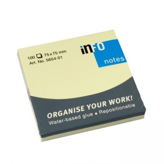 Bloco Adesivo Amarelo 75x75mm 100 folhas-1un