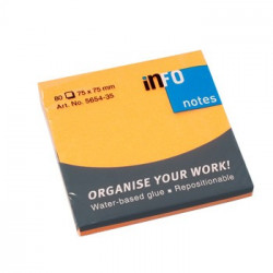 Bloco Adesivo Laranja Forte 75x75mm 80Folhas