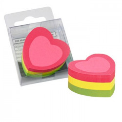 Bloco Adesivo Motivo Coracao 50x50mm 3 Cores 225 Folhas