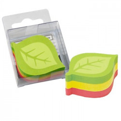 Bloco Adesivo Motivo Folha 50x50mm 3 Cores 225 Folhas