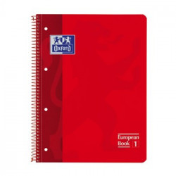 Caderno Espiral Oxford European Cartao A4 Pautado Vermelho