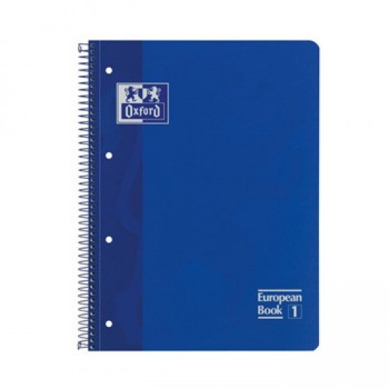 Caderno Espiral Oxford European Cartao A4 Quadriculado Azul