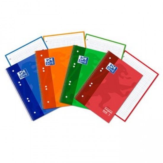 Caderno Espiral Oxford European Plast A4 Quadri Cores Sorti