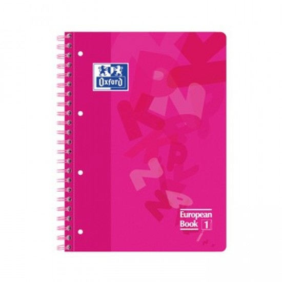 Caderno Espiral Oxford European Plastico 80Fl A4 Pautado Ros
