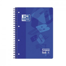 Caderno Espiral Oxford European Plastico A4 Pautado Azul