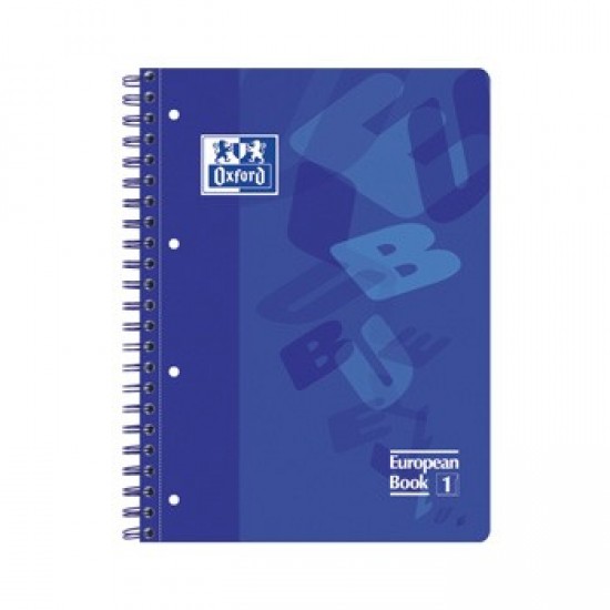Caderno Espiral Oxford European Plastico A4 Pautado Azul