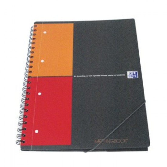 Caderno Espiral Oxford Meeting Book Plastico Quadric. Preto