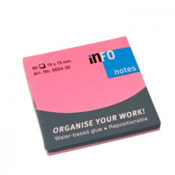 Bloco Adesivo Rosa Forte 75x75mm 80Folhas