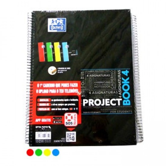 Caderno Espiral Oxford Project A4 Pautado Cor Sort Pack5un