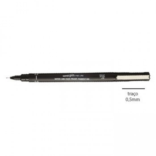 Marcador Uniball Calibrado PIN 0.4 Preto- 1un