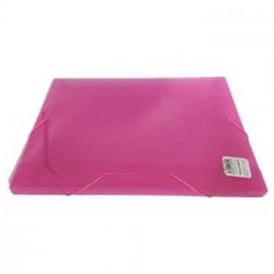 Porta Documentos Plast Transp A4 25mm C/Elast Rosa